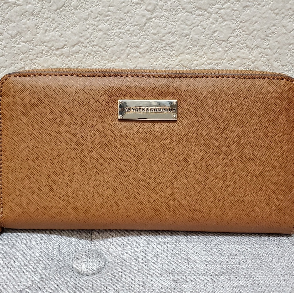 Brown New York & Company zip around wallet